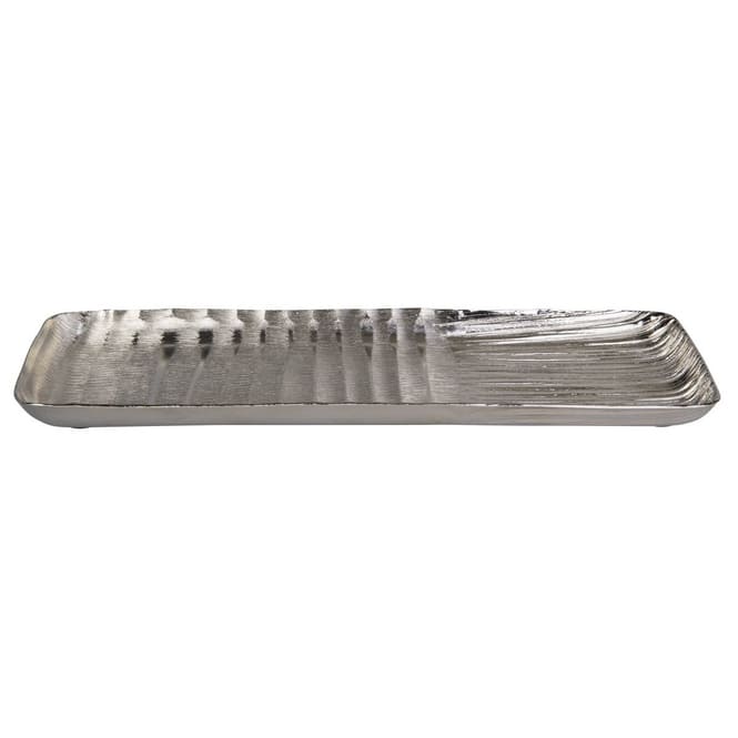 Dekotablett rechteckig - silber - ca. 38,5 x 14,5 cm