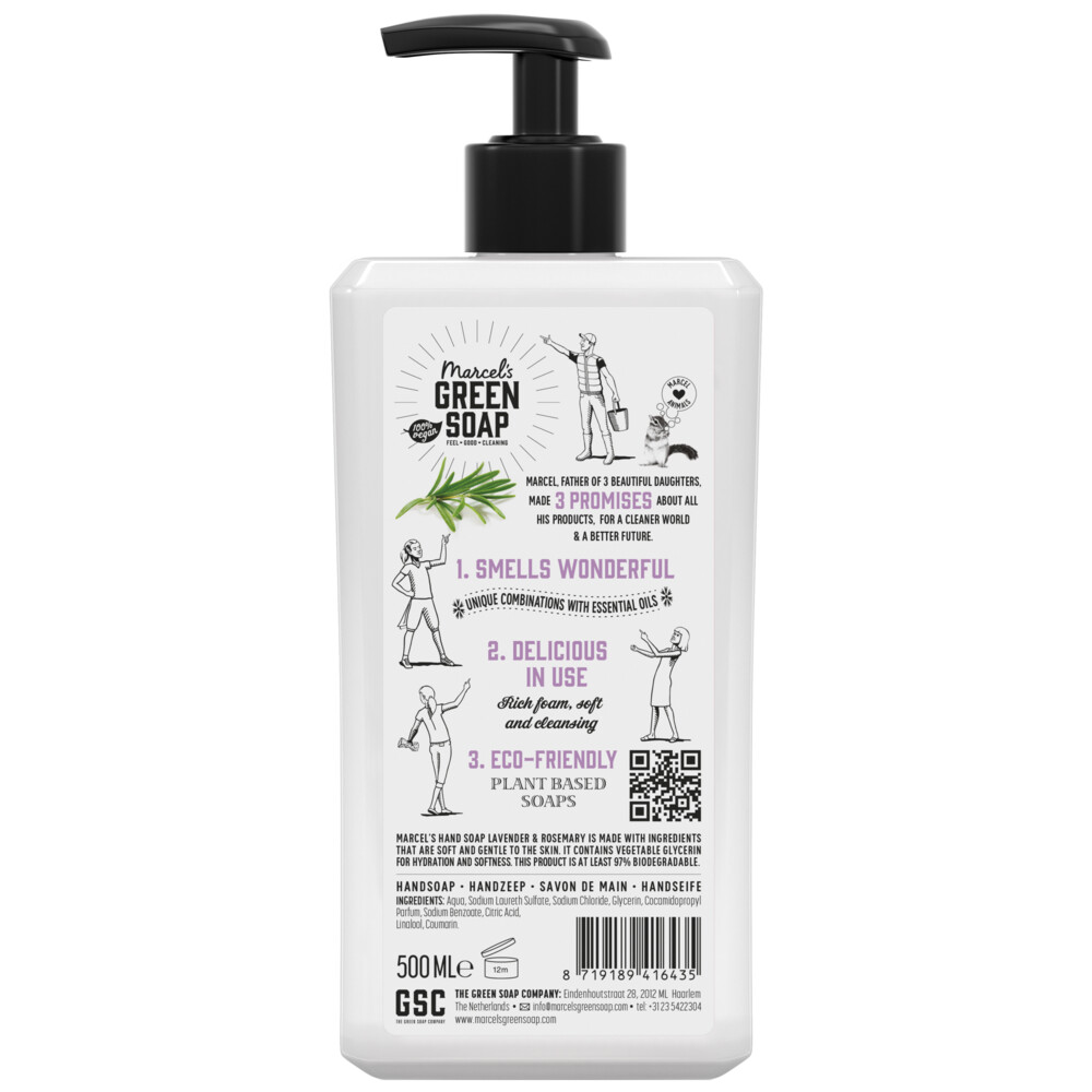6x Marcel's Green Soap Handzeep Lavendel & Rozemarijn500 ml