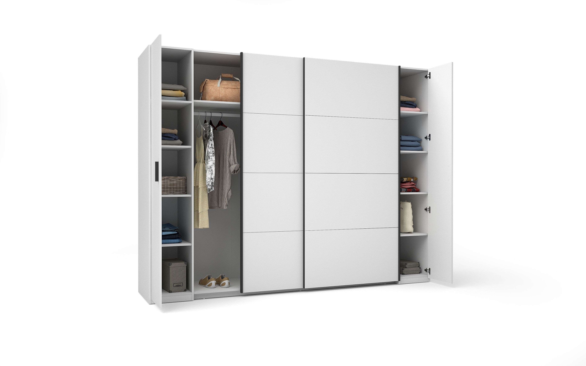Home affaire Kleiderschrank »Antioch, FSC-zertifiziert, mit Dreh-UND Schiebetüren« B/T/H 270/61,4/207cm, inklusive Einlegeböden und Kleiderstangen,  mit oder ohne Spiegel und Schubladen - YOUR Choice
