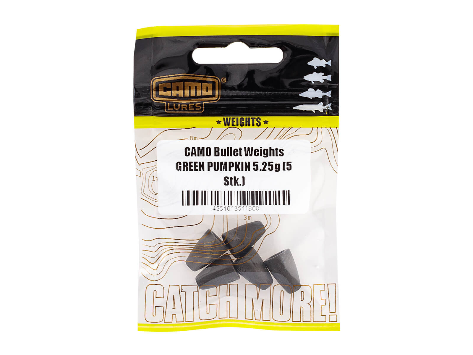 CAMO Bullet Weights - GREEN PUMPKIN 7.0g (5 Stk.)