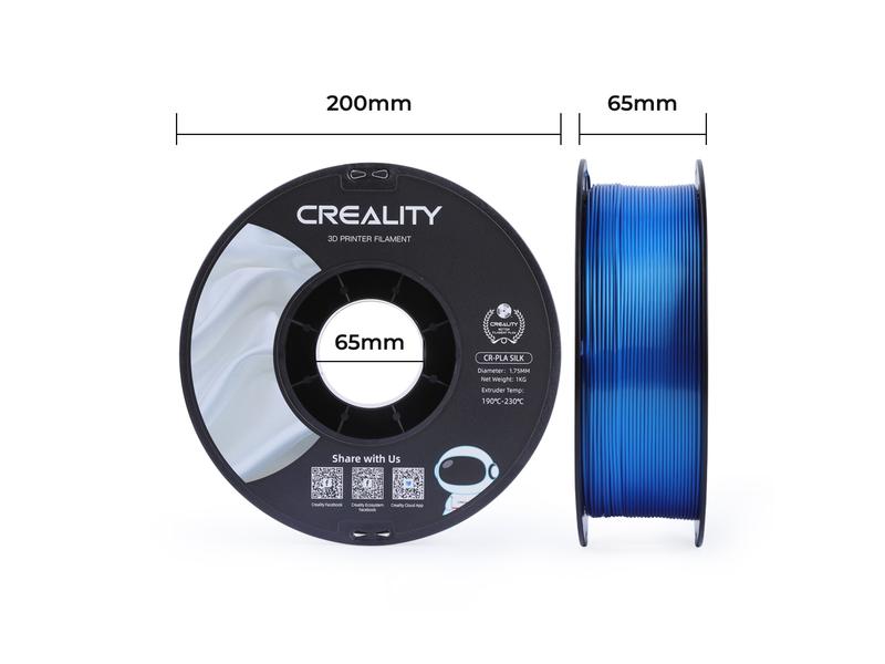 Creality Filament PLA, Silk Blau, 1.75 mm, 1 kg 1.75 mm PLA Filament für 3D Drucker