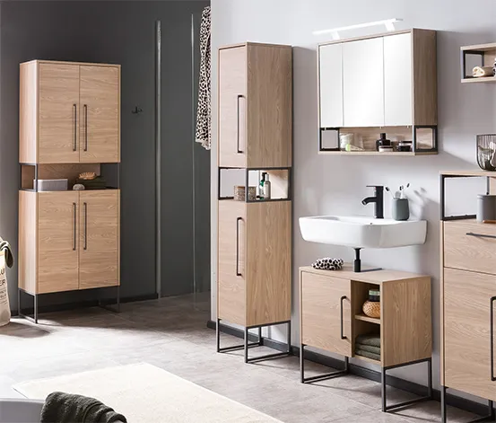 Bad-Hochschrank »Dumone« H 300, Eiche