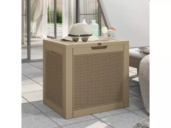 Boîte de stockage de jardin marron clair 55,5x43x53 cm PP