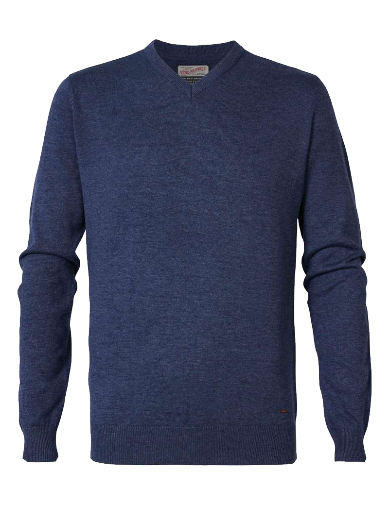 PETROL IND PULL HOMME À COL V DEEP CAPRI