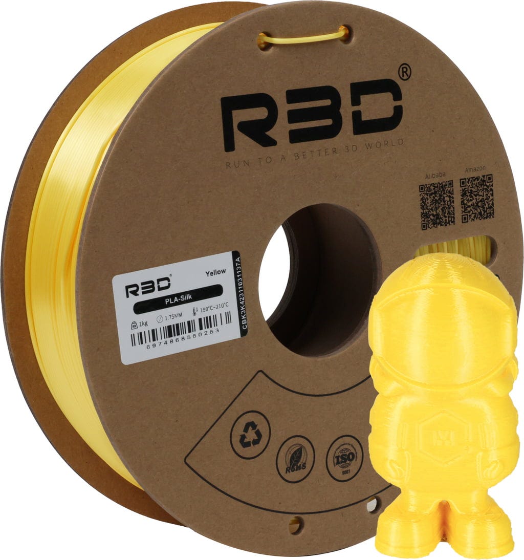 R3D  PLA Silk Yellow, 1.75 mm / 1000 g    PLA-Filament mit Silk-Effekt