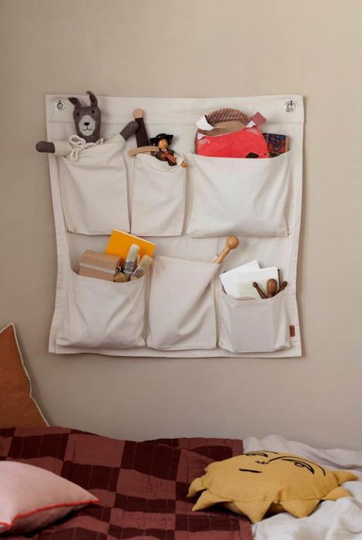 Ferm Living Canvas Wall Pockets organizer 70x70