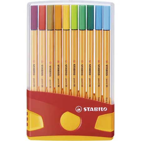 Fineliner - STABILO point 88 ColorParade - 20er Tischset in rot/orange- mit 20 verschiedenen Farben