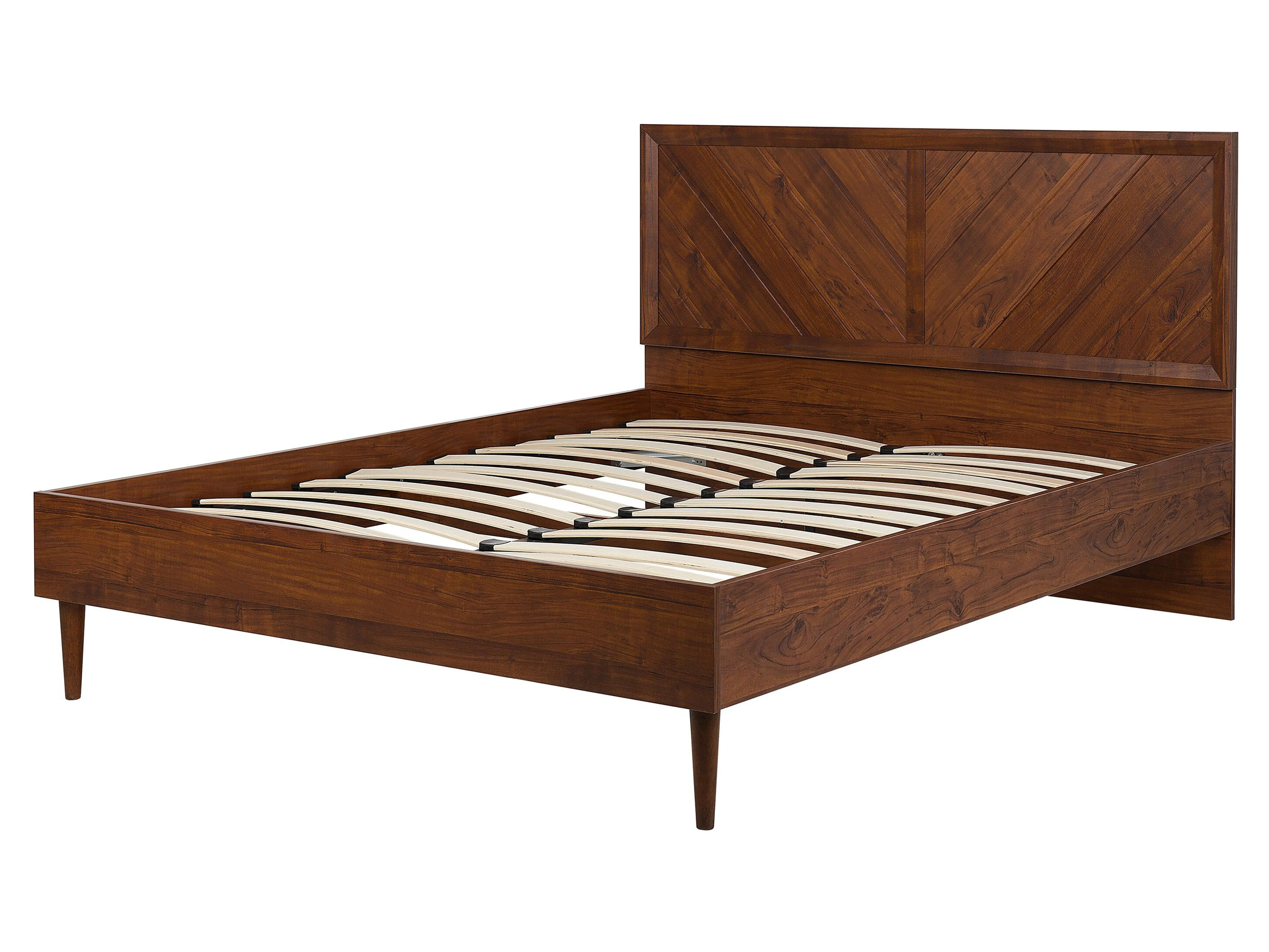 Bed met LED-verlichting MIALET 160 x 200 cm Donkerbruin
