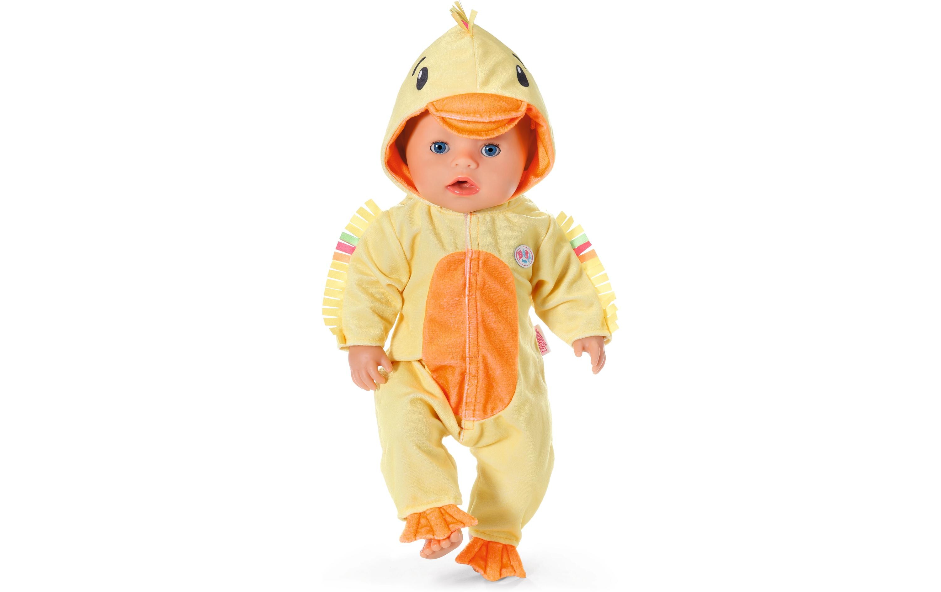 Puppenkleidung Bad Nacht-Onesie 43 cmNiedlicher Strampler im Enten-Design