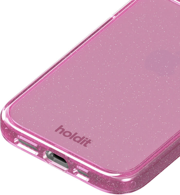 HoldIt Glitter Case iPhone 15/14/13 Lyserød