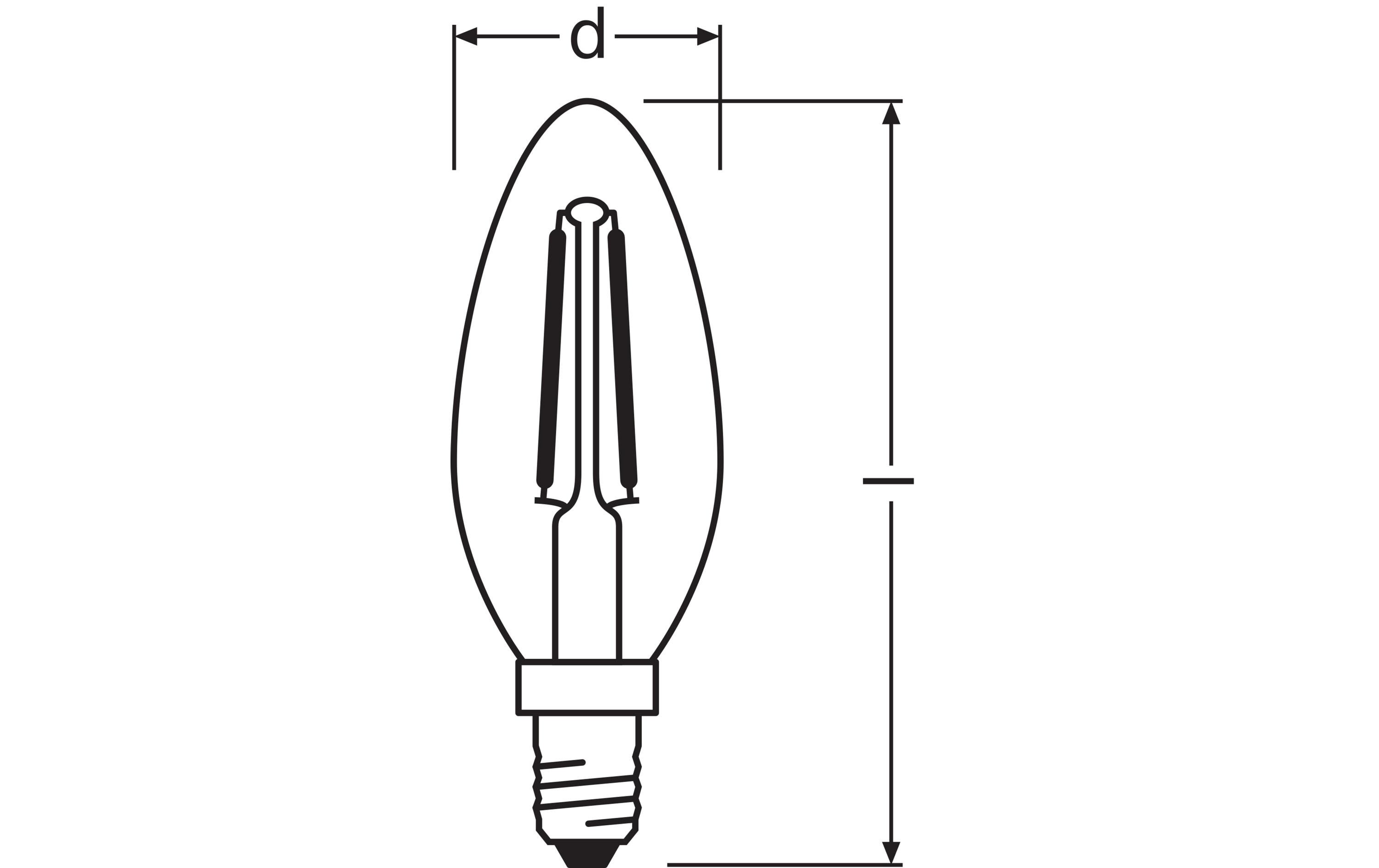 Lampe Star Filament, 2.5W, E14, WarmweissLED-Leuchtmittel