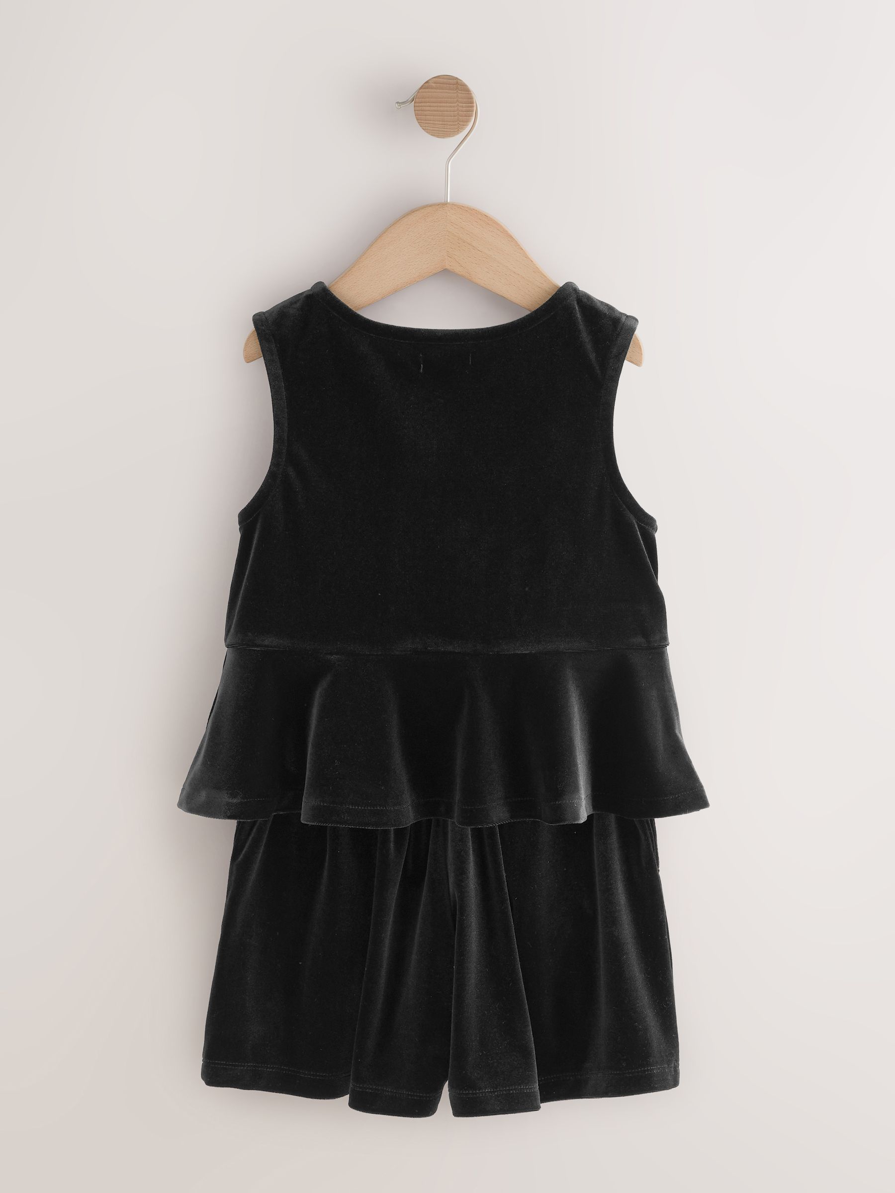 Zwart - Velour Waistcoat and Shorts Set (3-16yrs)