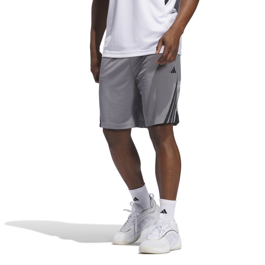 adidas Short de basket Legends 3-Stripes - Gris/Noir