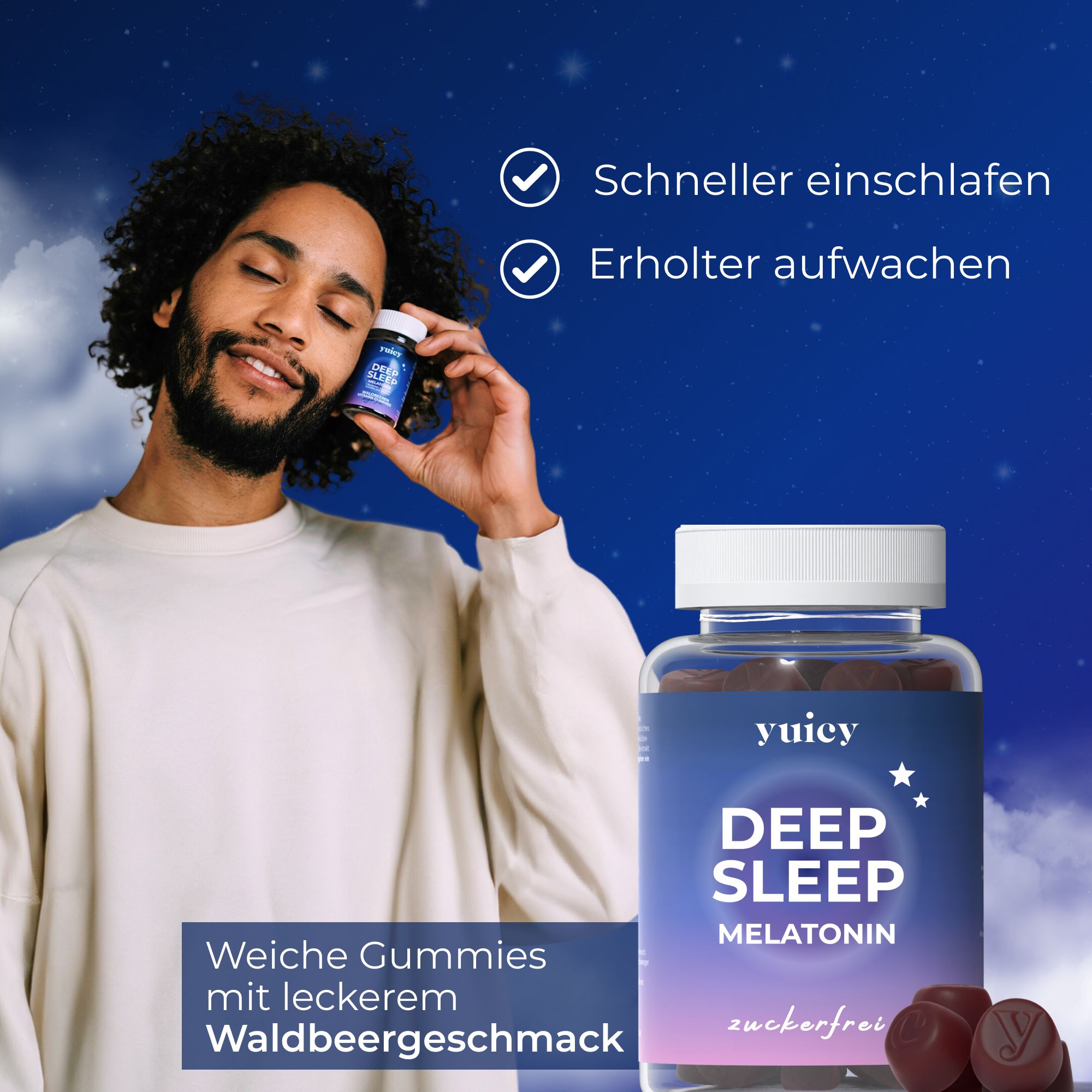 yuicy® Deep Sleep - Melatonin Einschlaf-Gummies