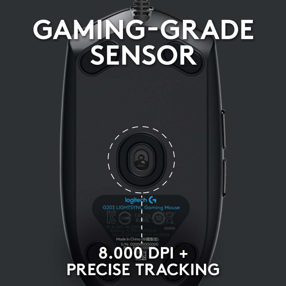 Logitech G203 - Lightsync Gaming Mus - Sort