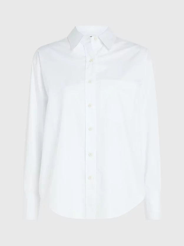 Camisa de cetim de algodão com modelagem relaxada