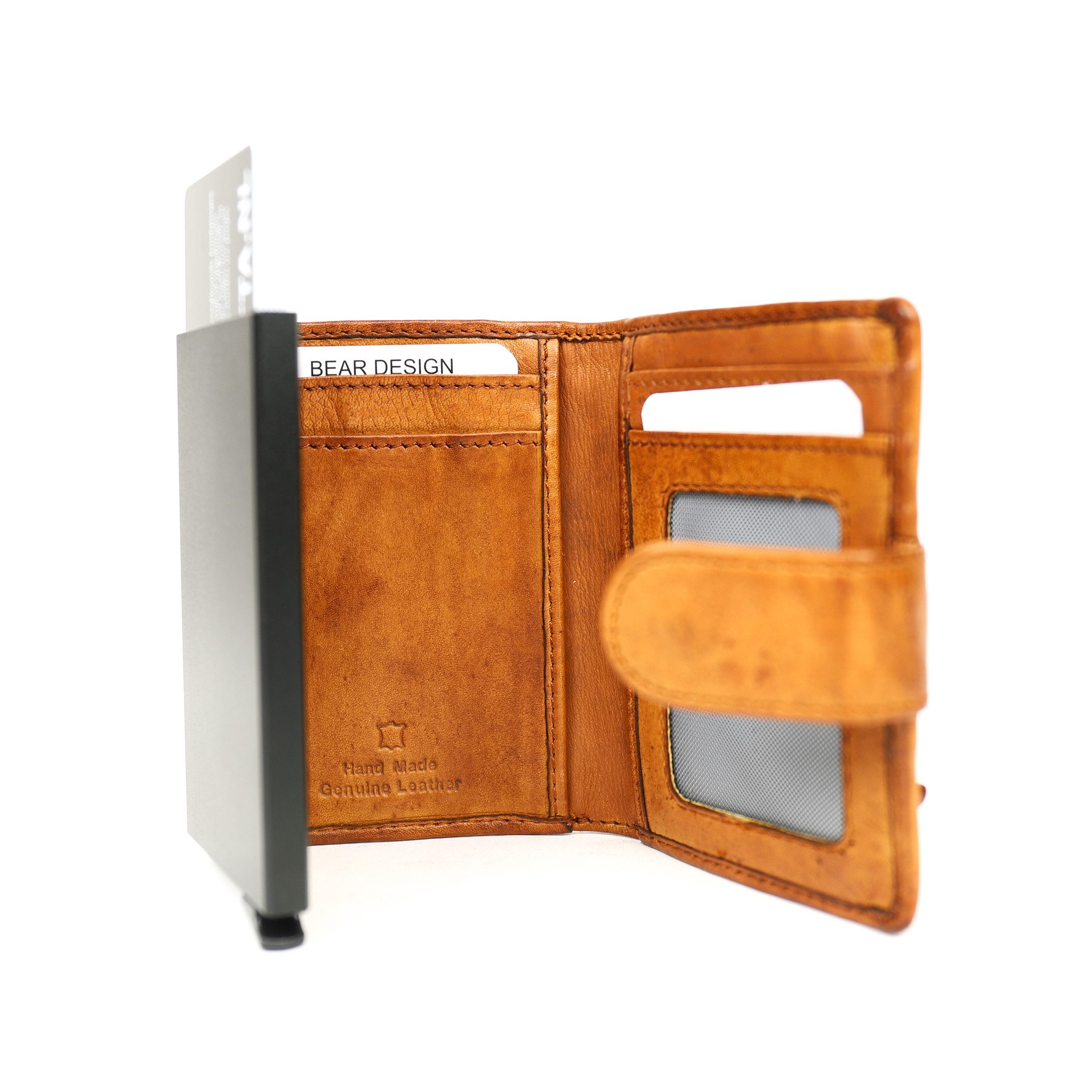 Bear Design Cow Lavato Wallet Cardprotector Bobby RFID Cognac CL15689