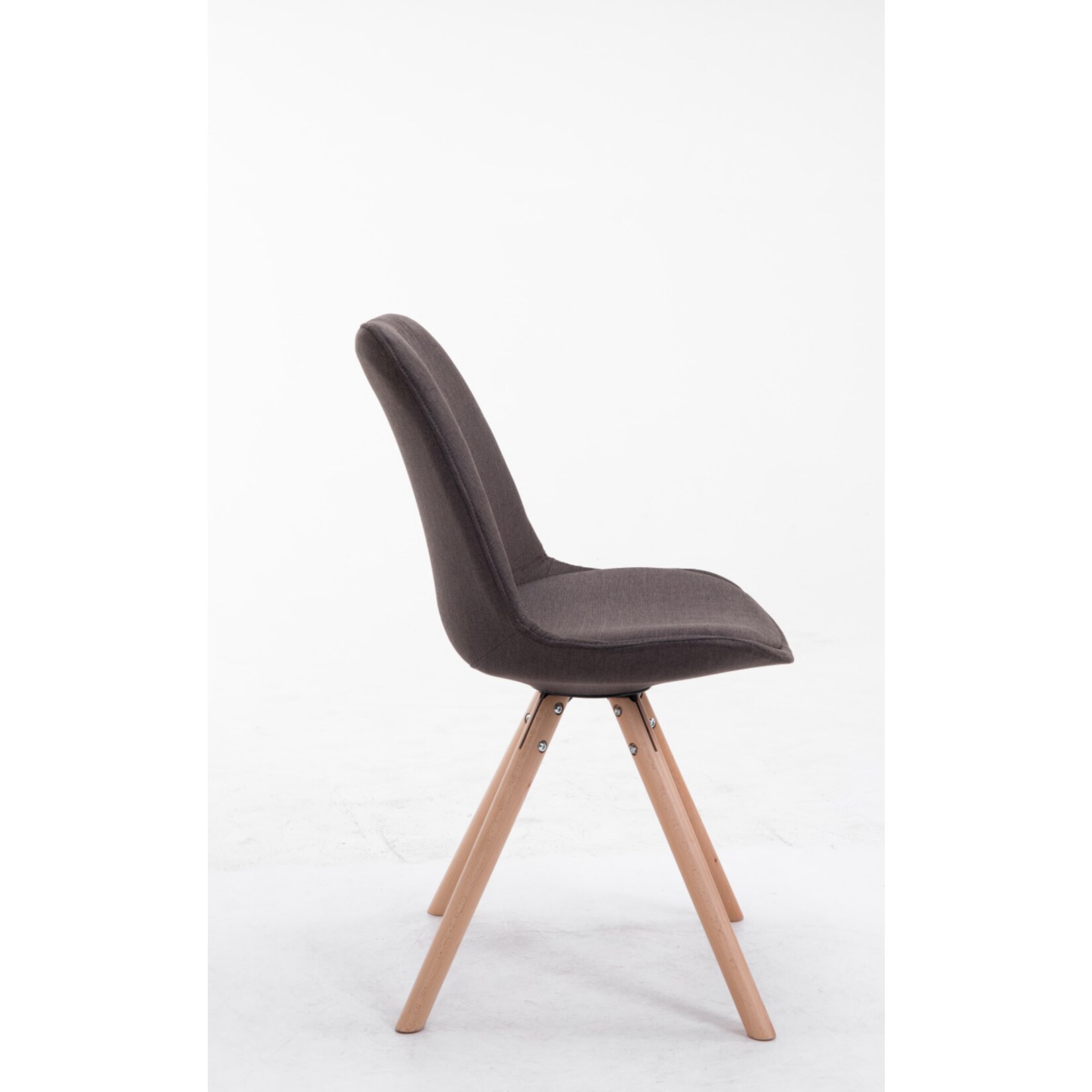 CLP Retro-Stuhl Toulouse Rund Mit Stoffbezug Und Hochwertigem Sitzpolster I Lehnstuhl Mit Stabilem Holzgestell I Sitzhöhe 48 cm