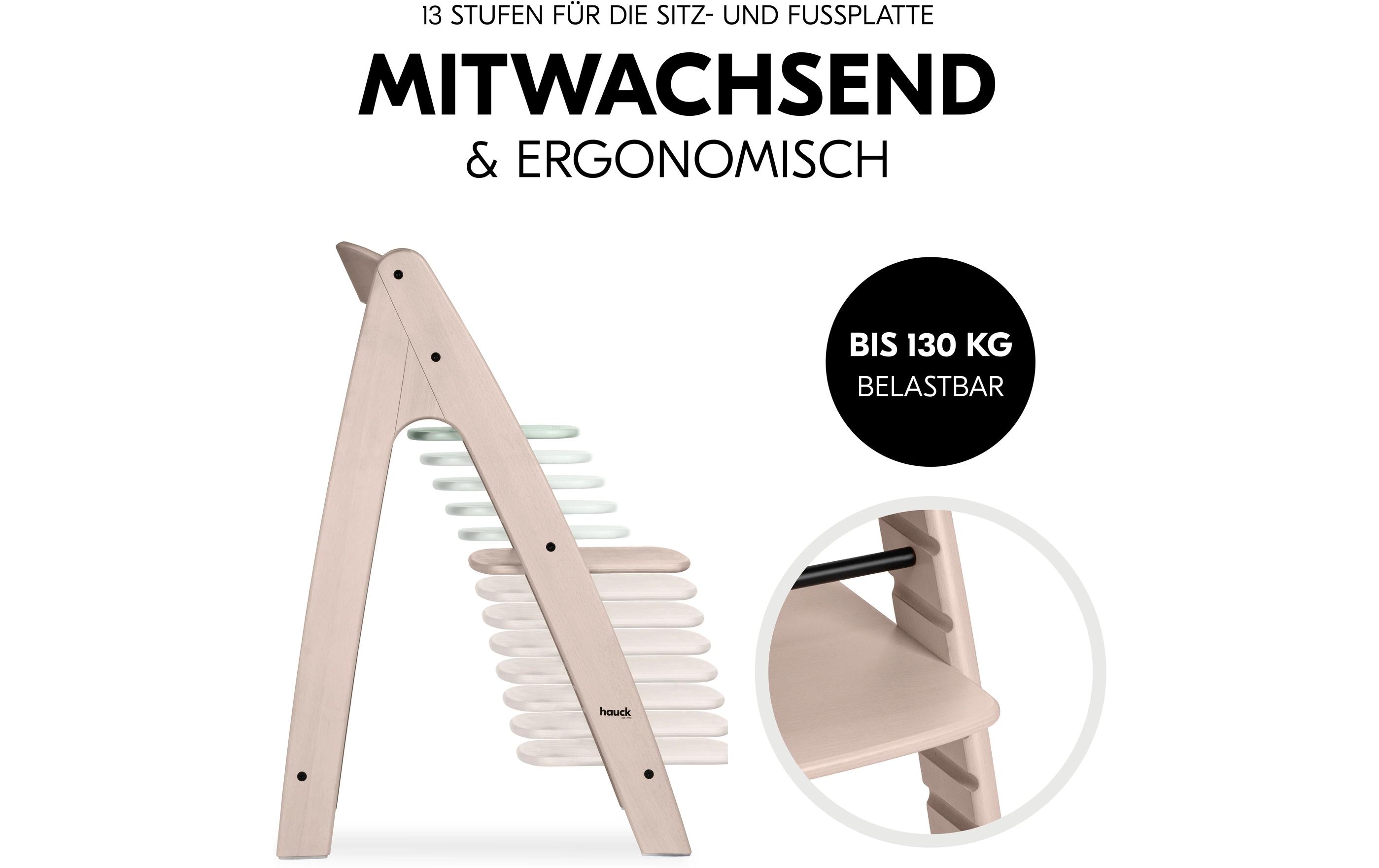 Hochstuhl Arketa N Play Whitewashed-mint<br>Stilvoller Holzhochstuhl mit Play Tray im Set