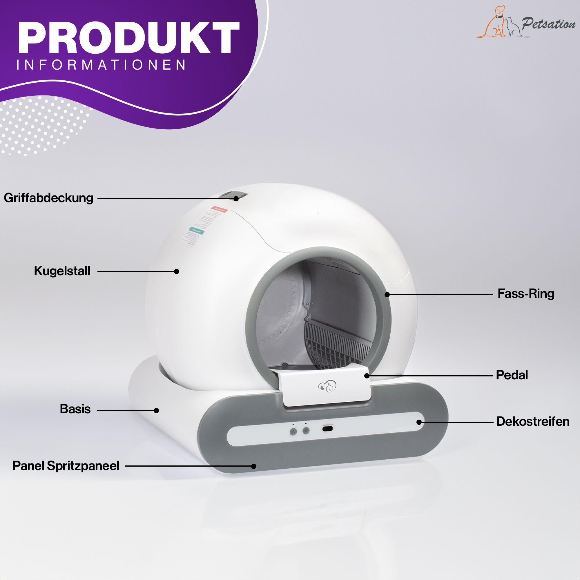 Petsation Selbstreinigende Katzentoilette Automatische Katzentoilette