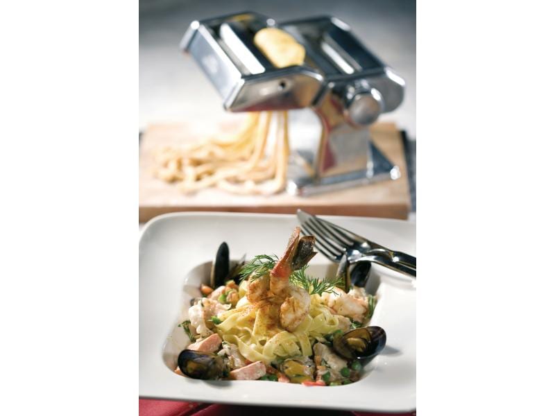 GEFU Pastamaschine Pasta Perfetta Silber Handbetriebene Pastamaschine
