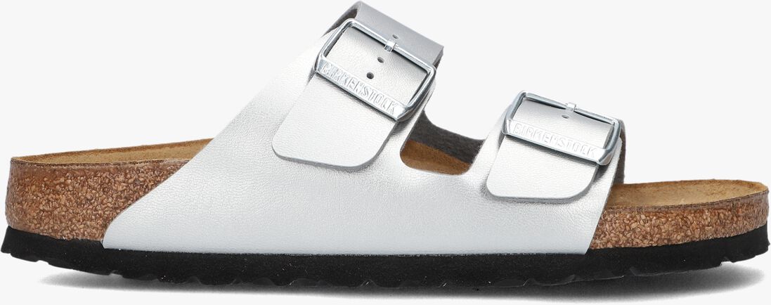 zilveren birkenstock slippers arizona dames