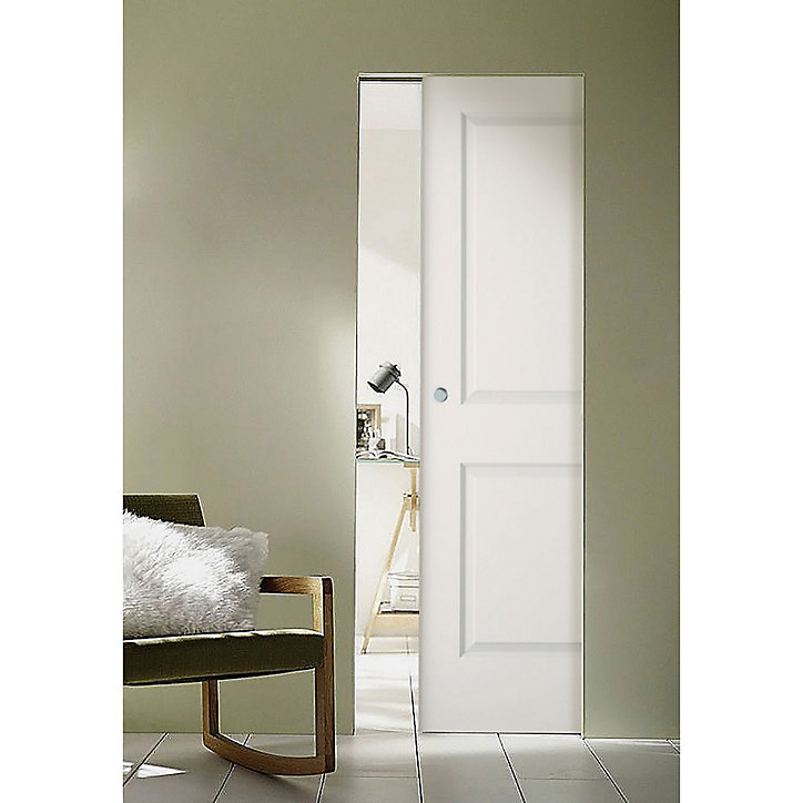 Porte coulissante Camargue blanc H.204 x l.83 cm, ép. 4cm