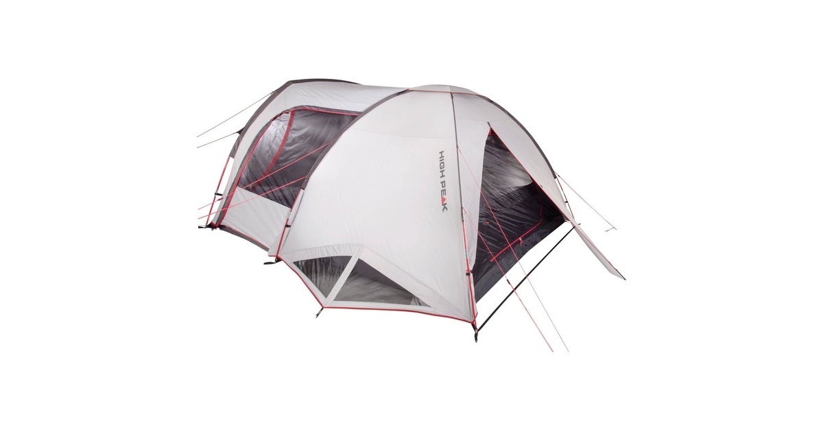 High PeakAmora 5.0 tent  (Lichtgrijs/rood)