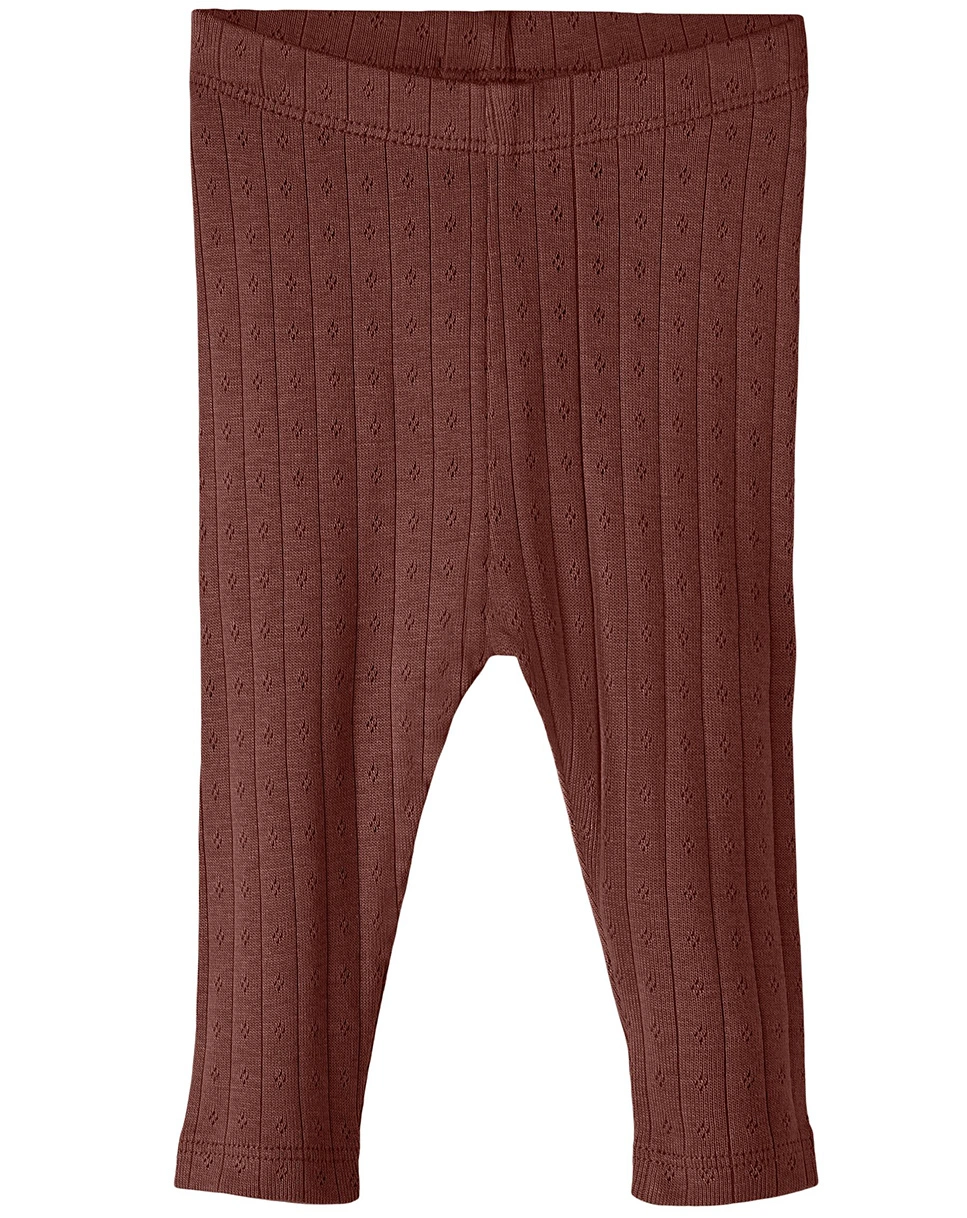 Rippstrick-Leggings NBFRACHEL in rum raisin
