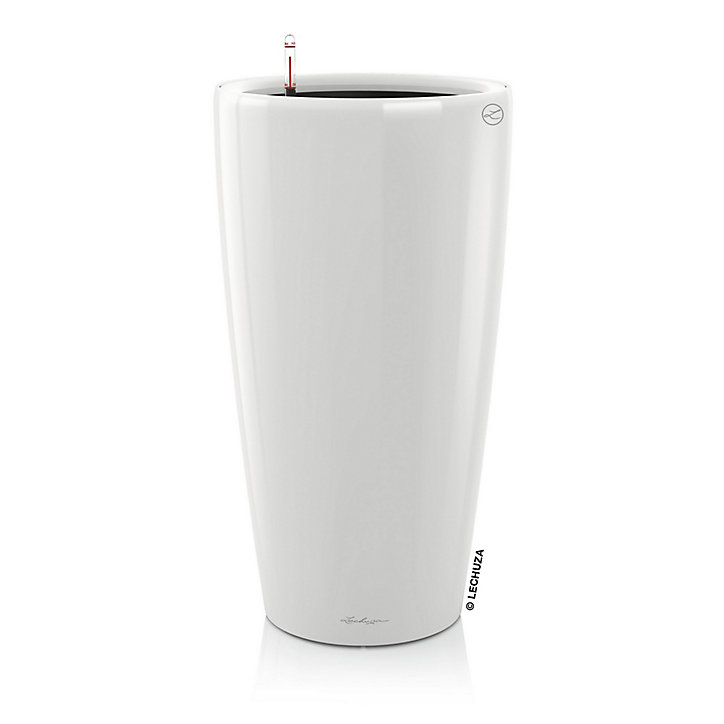 Pot rond Lechuza Premium blanc brillant Ø40 x h.75 cm