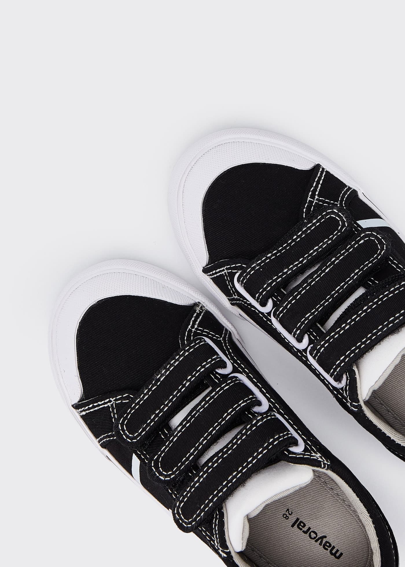 Tênis de lona com fecho triplo de velcro para meninos