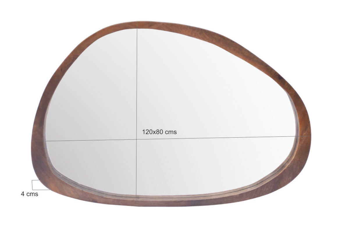 Livingfurn Jaira wandspiegel 120cm donkerbruin