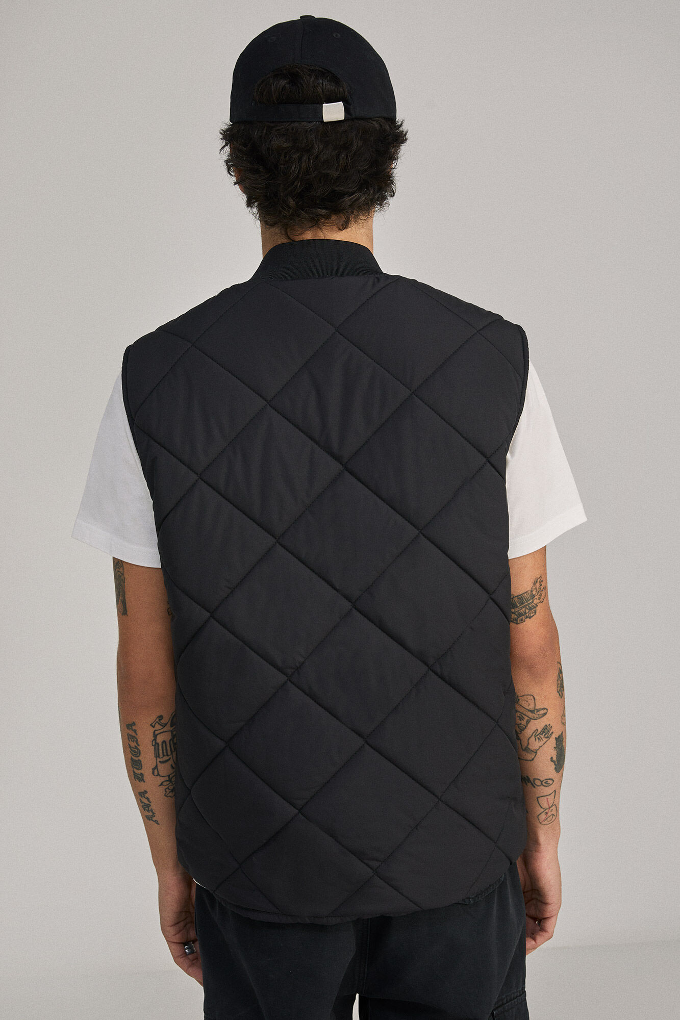 Colete bomber com gola acolchoada - preto
