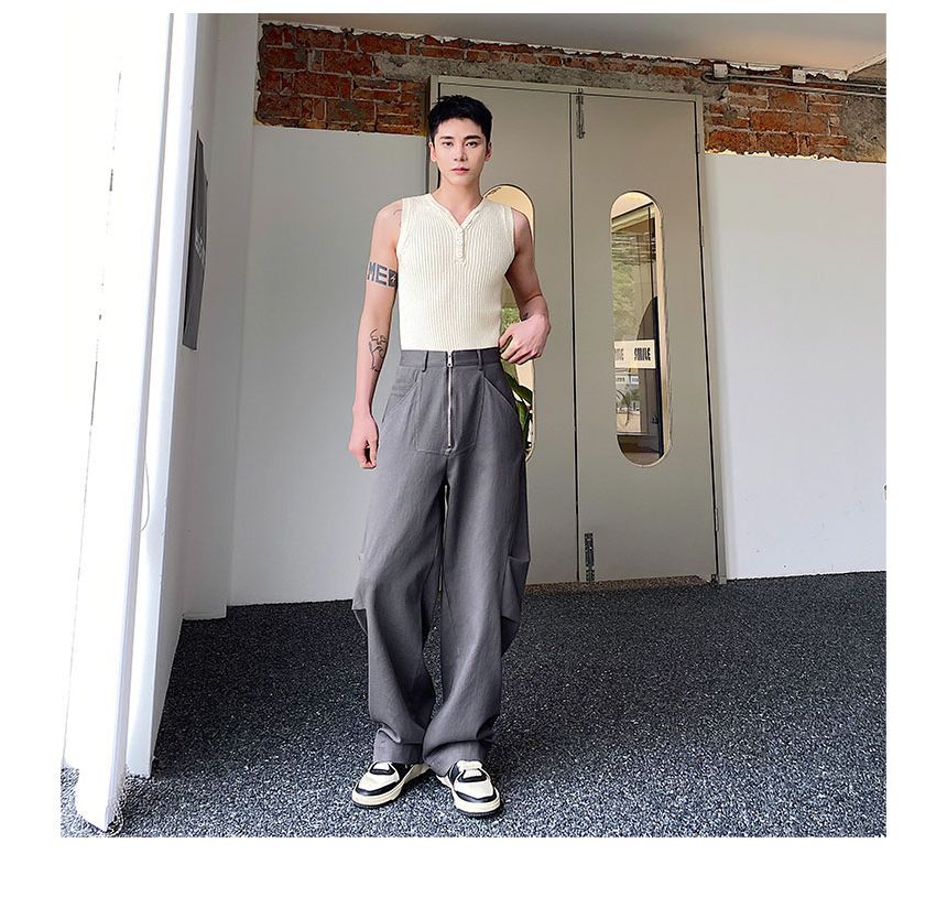 ravewider - Hoge taille effen wijde jeans