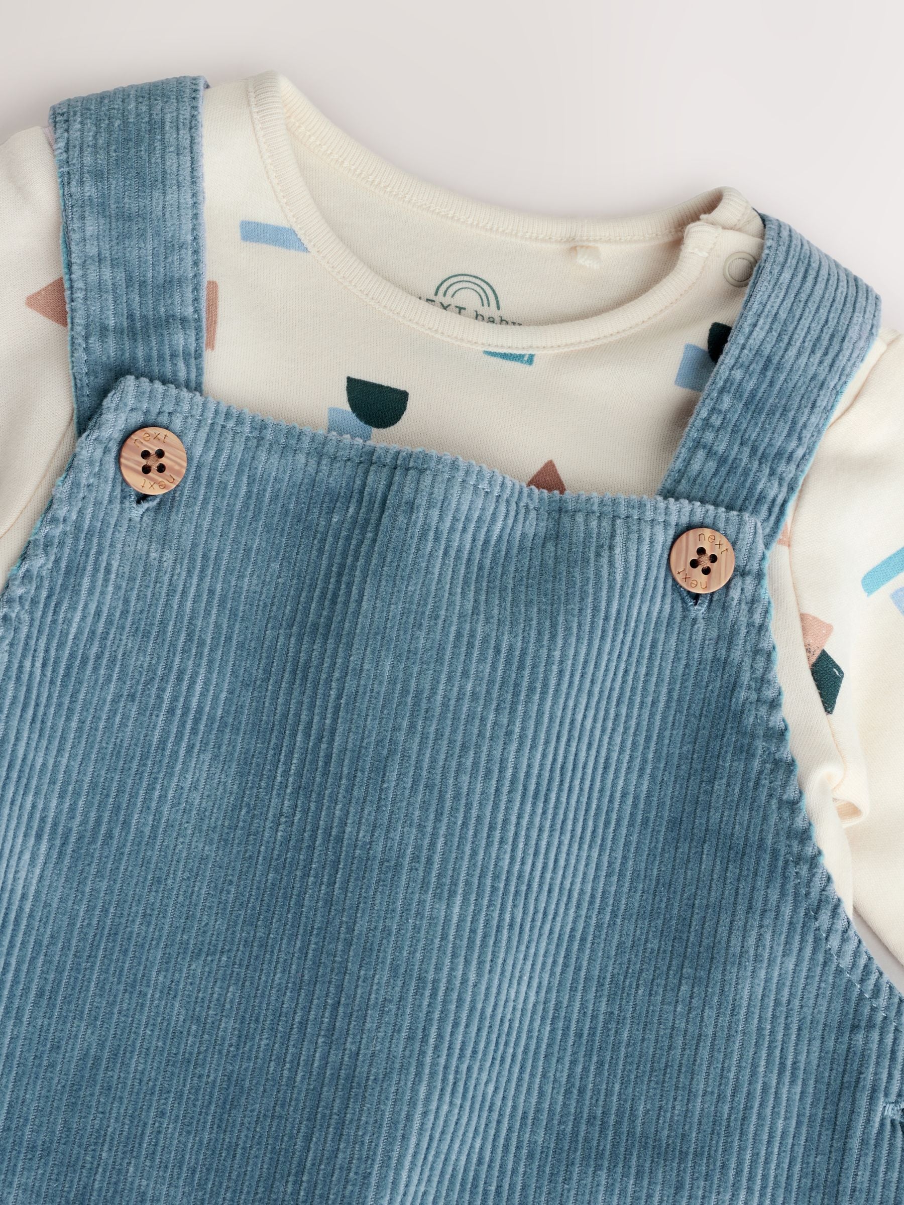 Normaal blauw - Babyset van tuinbroek en rompertje (0mnd-2jr)