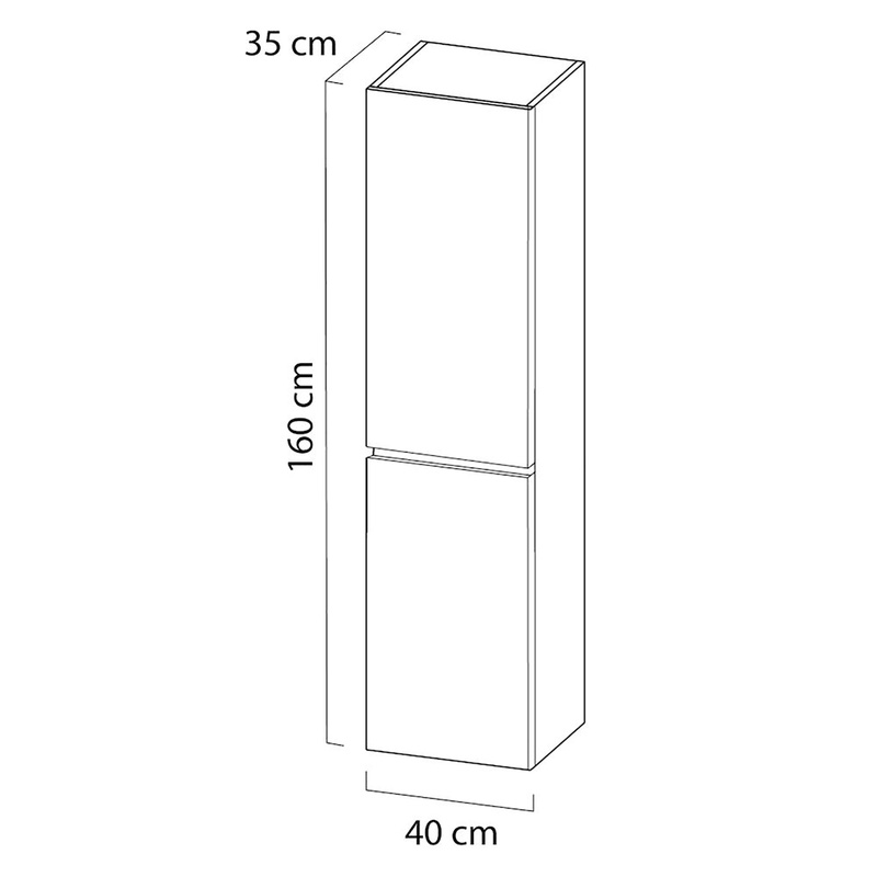 Tiger Loft Hoge kolomkast 40 cm Hoogglans wit