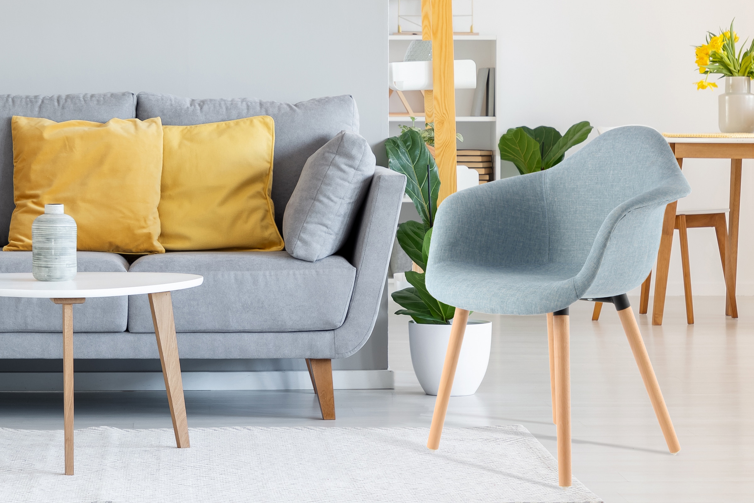 Kayoom Polsterstuhl »Stuhl Winston 325 2er-Set, weiche Sitzfläche aus Schaumstoff« (Set) 2 Stk.attraktiv, Holzbeine, weiche Sitzfläche aus Schaumstoff