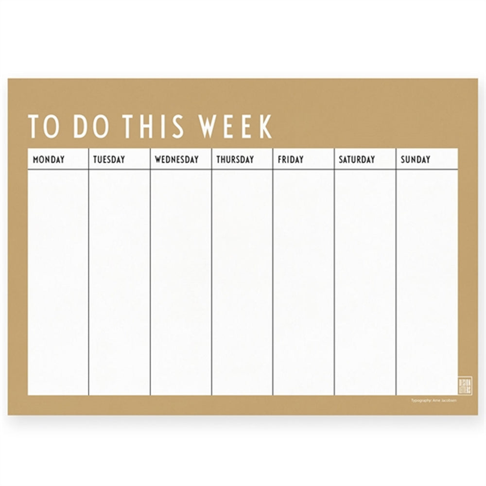 Køb Design Letters Weekly Planner Beige