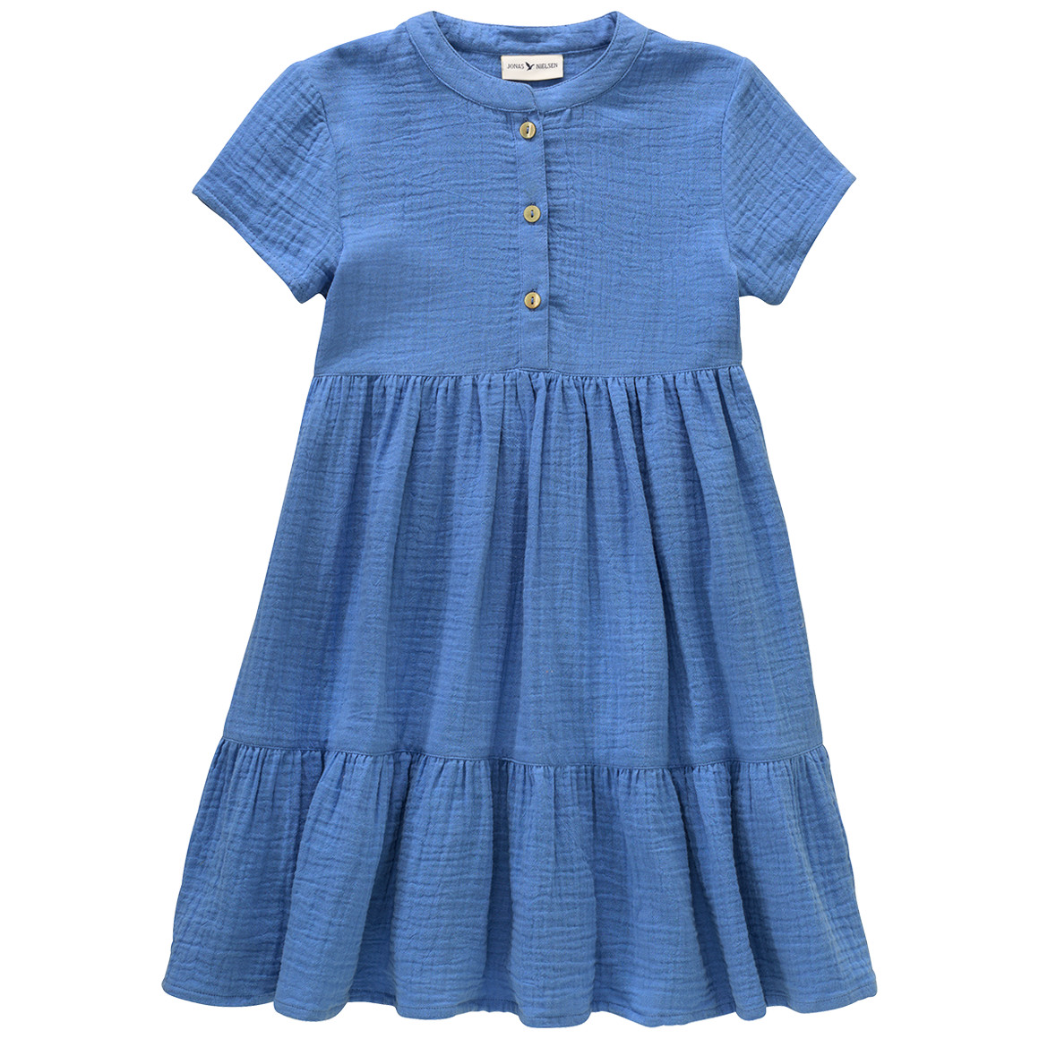 Jonas Nielsen Mädchen Musselin-Kleid aus Bio-Baumwolle blau