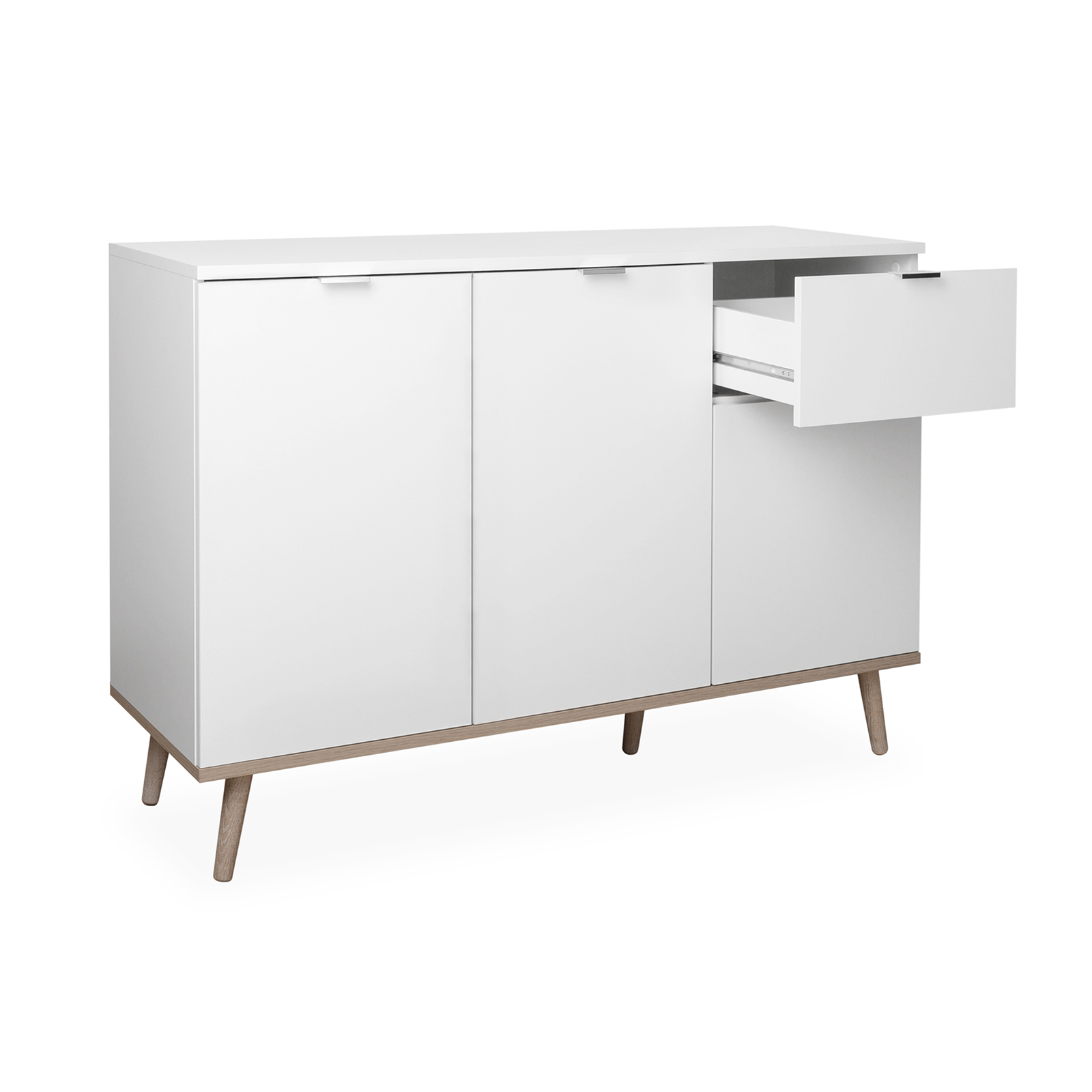 Sideboard GÖTEBORG - weiß-Sonoma Eiche - 120 cm breit