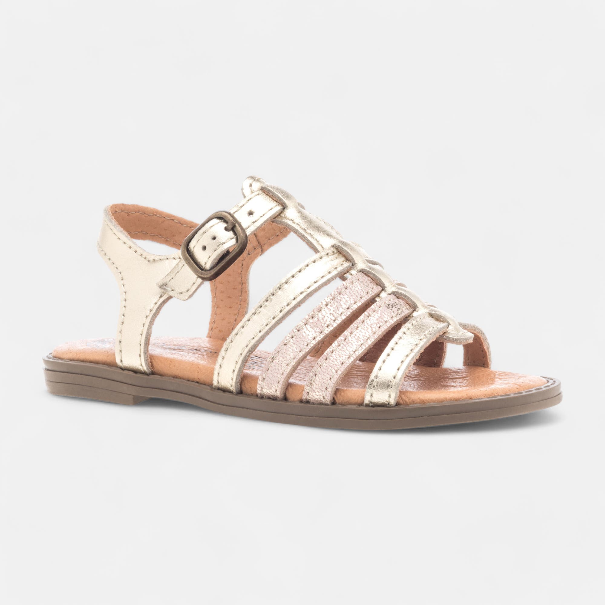 Sandales Fille en cuir rose