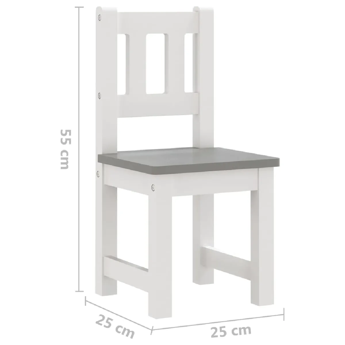 vidaXL Ensemble Table et Chaises Enfants Blanc et Gris