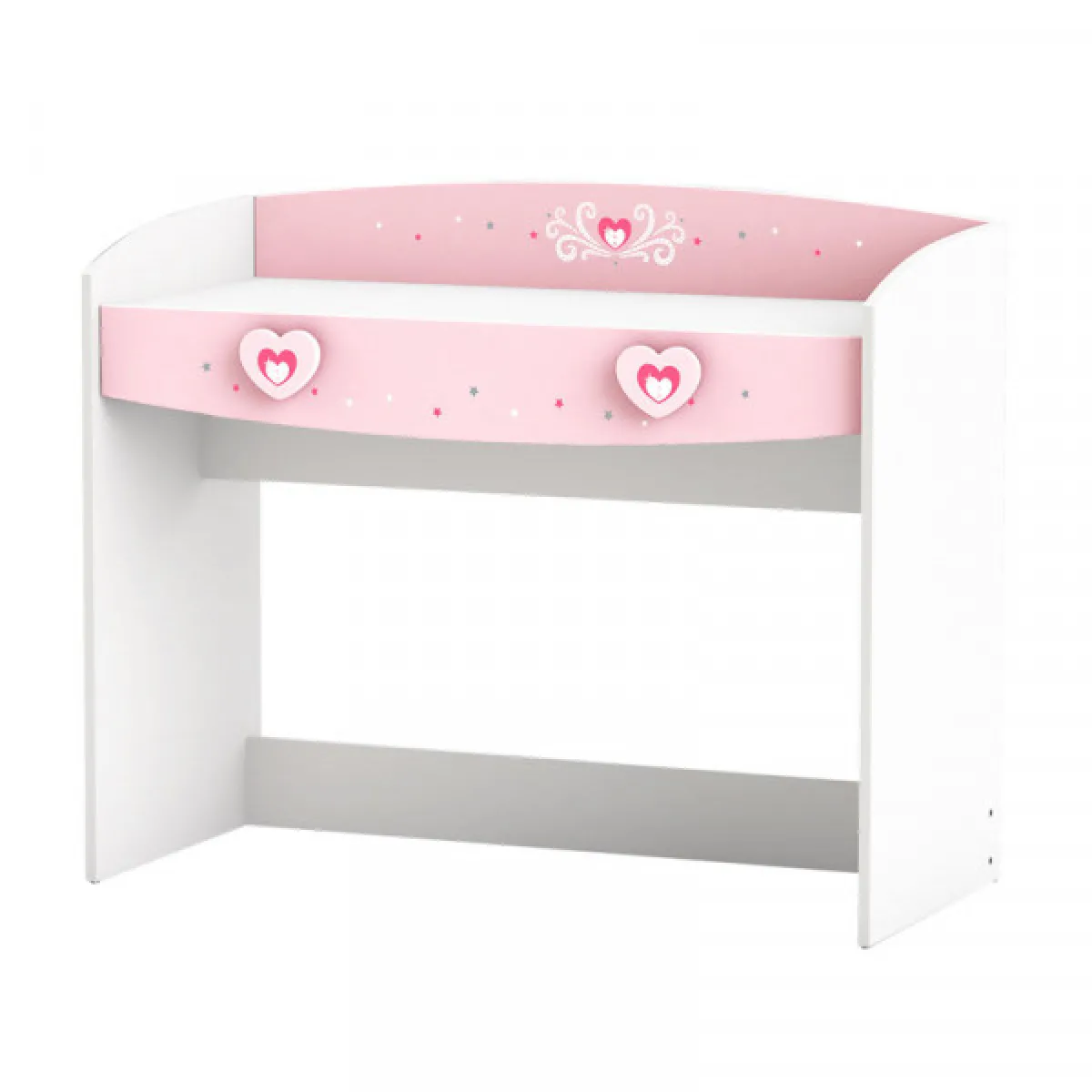 dansmamaison Bureau 1 Tiroir Blanc/Rose FIONA