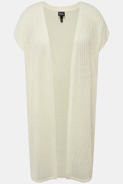 Strickweste, Lochstrick, offene Form, ärmellos