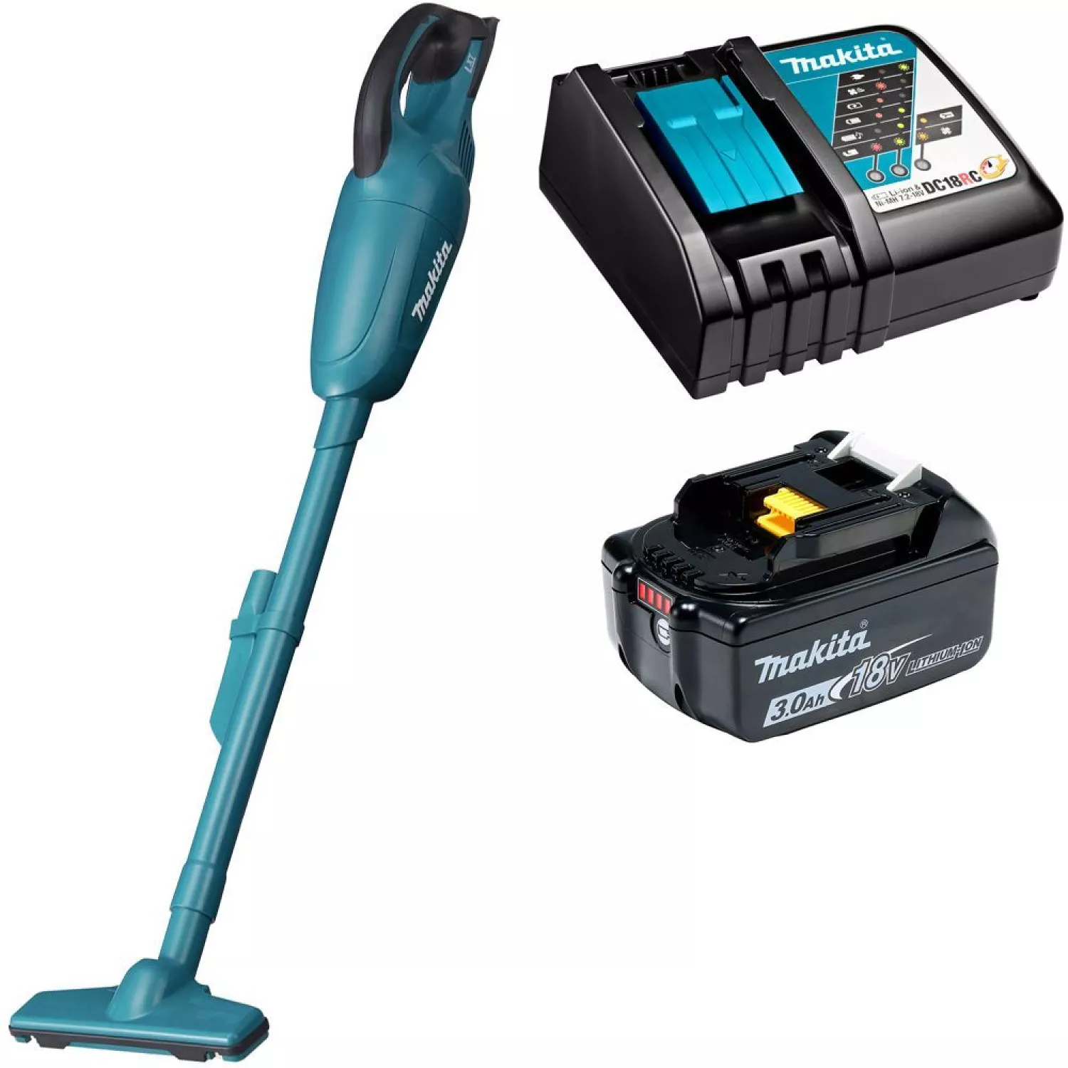 Makita DCL180RF 18V Li-Ion accu stofzuiger / kruimeldief set (1x 3.0Ah accu)