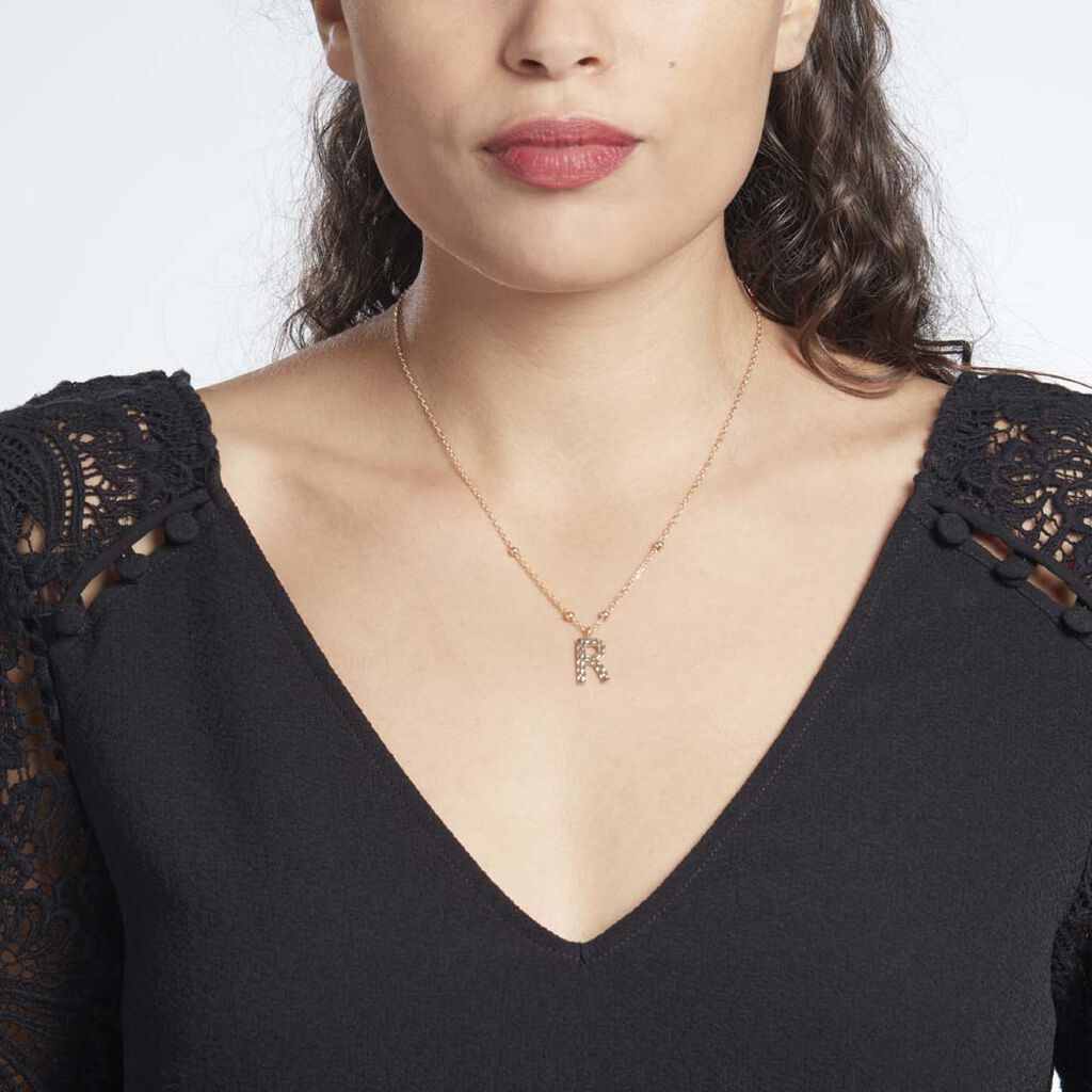 Collier Plaqué Or Jaune Lettra