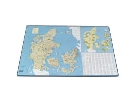 Skriveunderlag Danmarkskort med postnumre 40x65cm 4155