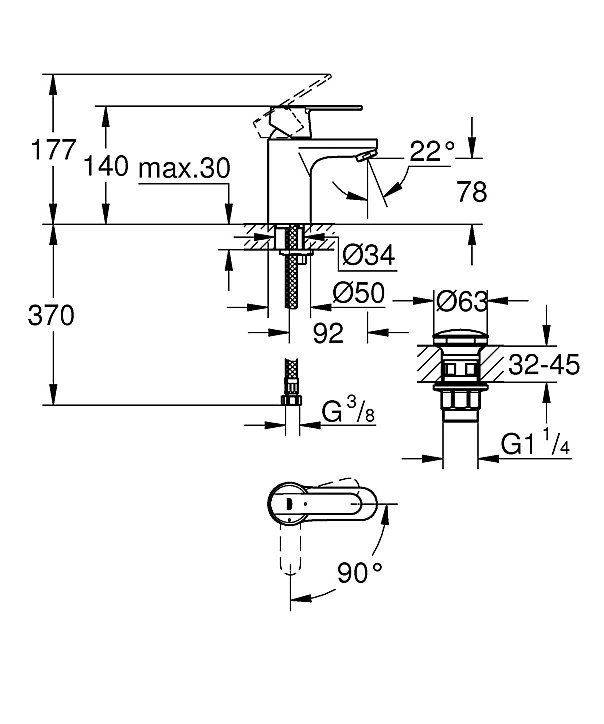 Mitigeur de lavabo blanc Get S Grohe