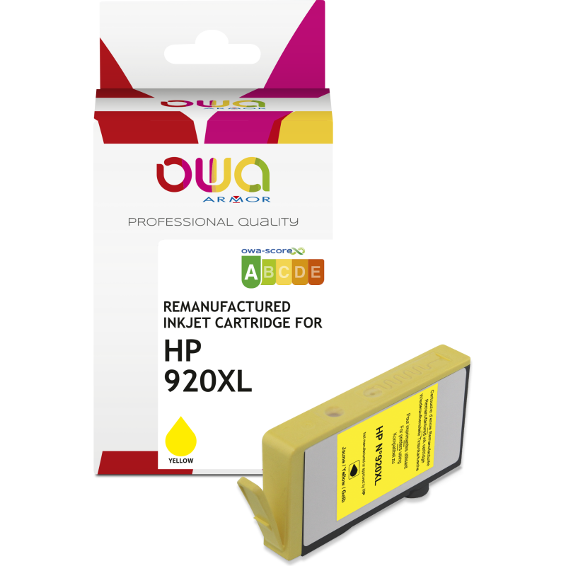 Cartouche d'encre remanufacturée OWA - haute capacité - Jaune - pour HP 920XL Y