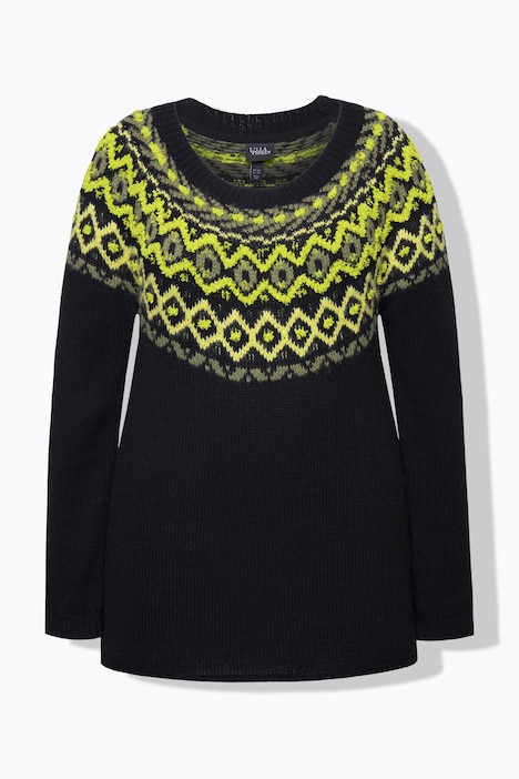 Pullover, Norwegermuster, Rundhals, Langarm